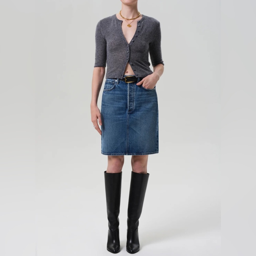 41 Hawthorne Dark Indigo Denim Jean Pencil Skirt EUC